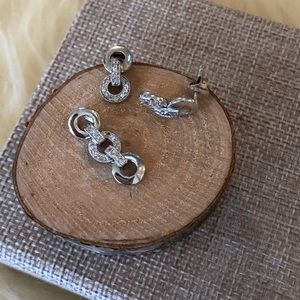 Sterling Silver & Crystal Pendant & Earrings